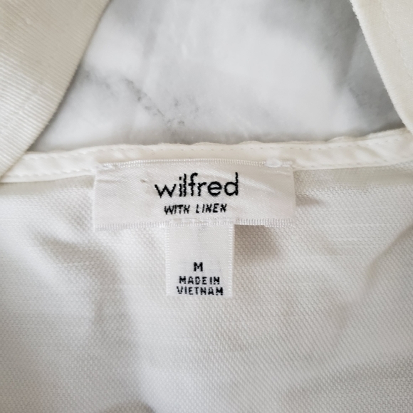 Wilfred Cream Linen Blend Sleeveless Loose Fit Waist Ties Top Sz M - Picture 7 of 9